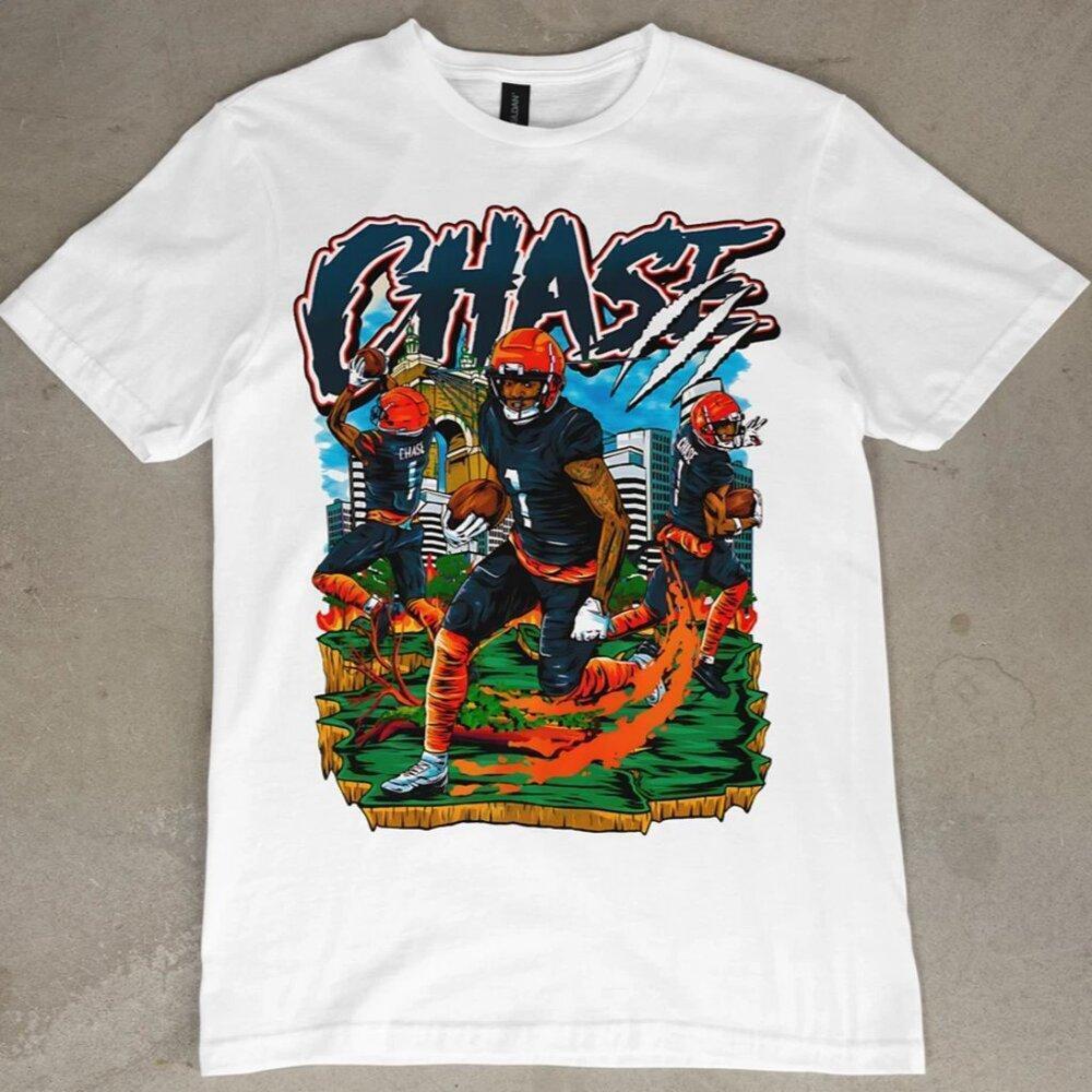 Chase Cincinnati Bengals Graphic T-Shirt  Football Tee Retro